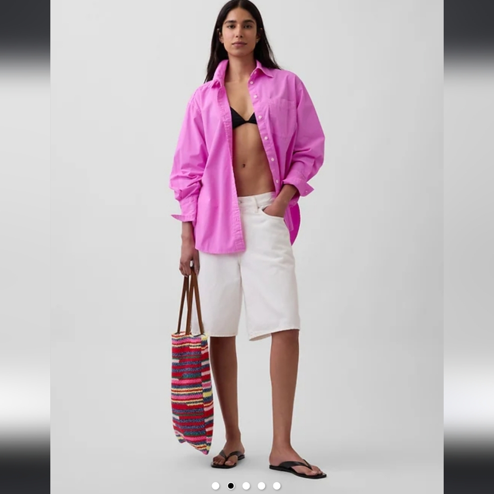 Gap Bright Pink Oversized Button-Up Shirt